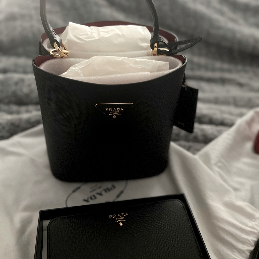 Small Saffiano Leather Prada Panier Bag - Picture 2 of 2
